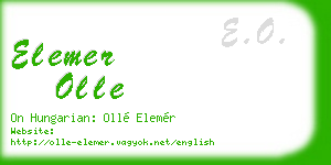 elemer olle business card